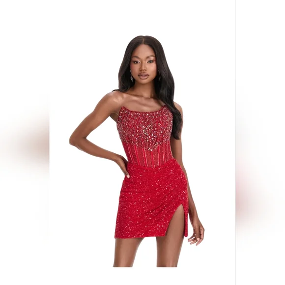 ASHLEYlauren Red Sequin Dress